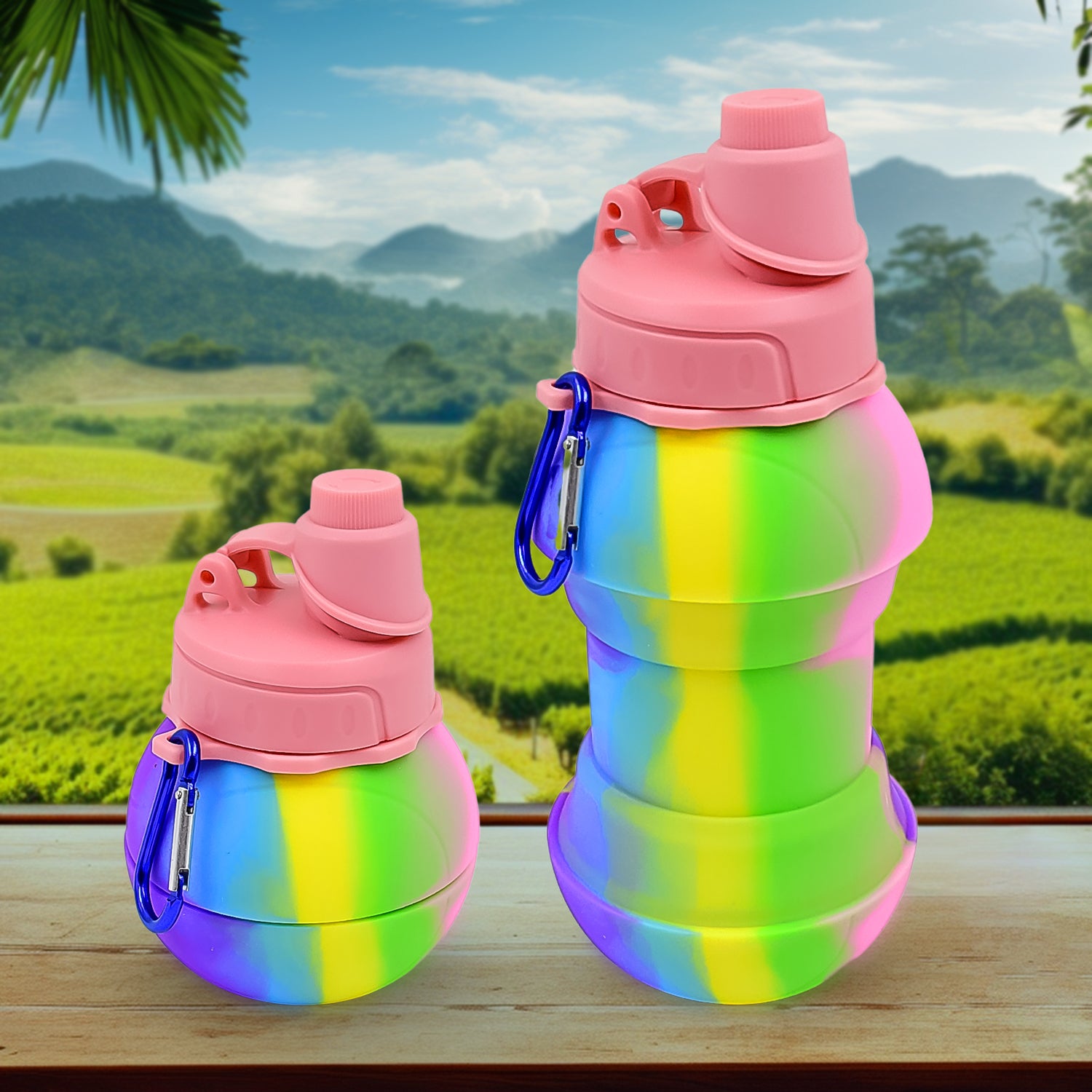 Flexible Collapsible Silicone Sports Water Bottle (260 Ml  20 Cm Folding) Flexible Collapsible Silicone Sports Water Bottle (260 Ml  20 Cm Folding)